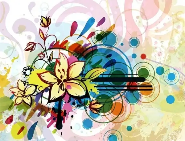 Abstract Flower Background Vector