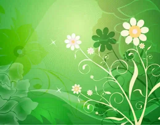 Abstract Flower Green Background