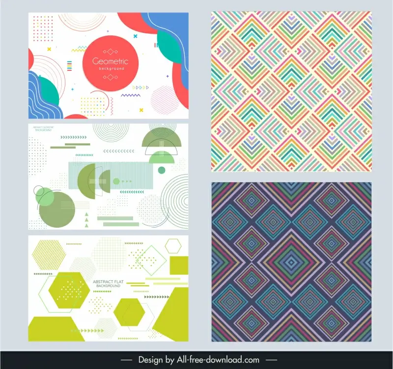 abstract geometric background collection flat shapes decor