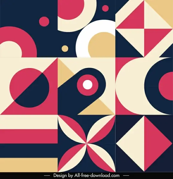 abstract geometric pattern template colorful flat classic decor