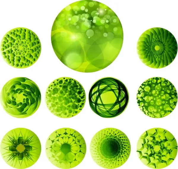 abstract green ball design collections