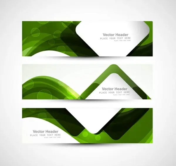abstract header green circle wave vector background