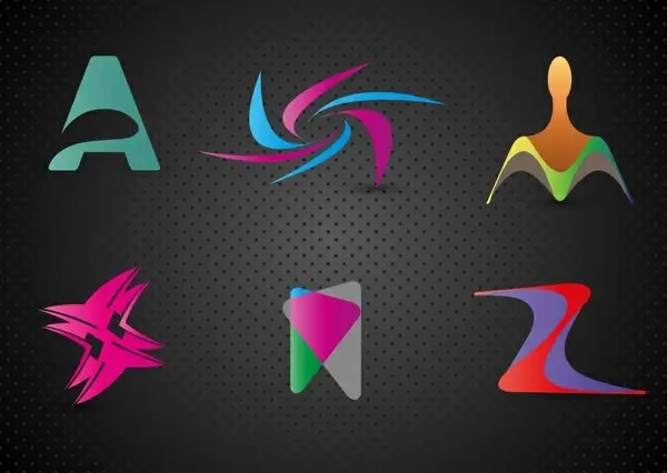 abstract letters logo design elements with modern style
