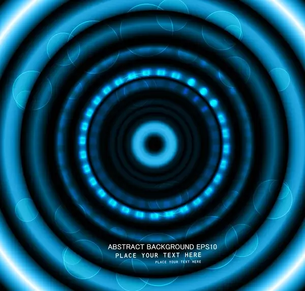 abstract light circle vector shiny blue technology background