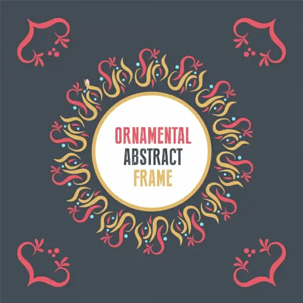 abstract ornamental frame on dark background trendy craft style background