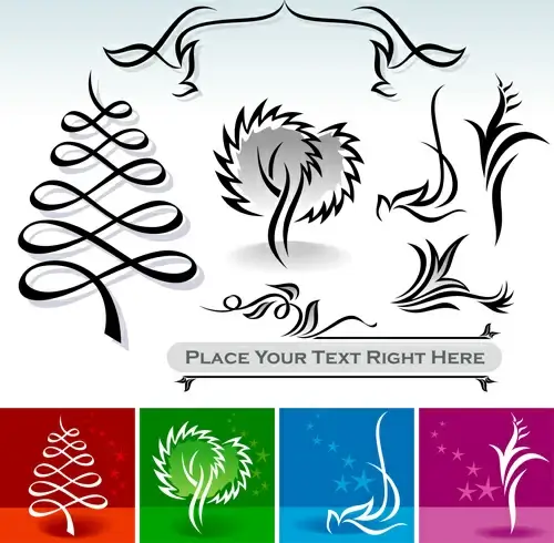 abstract ornaments tree vector graphics 