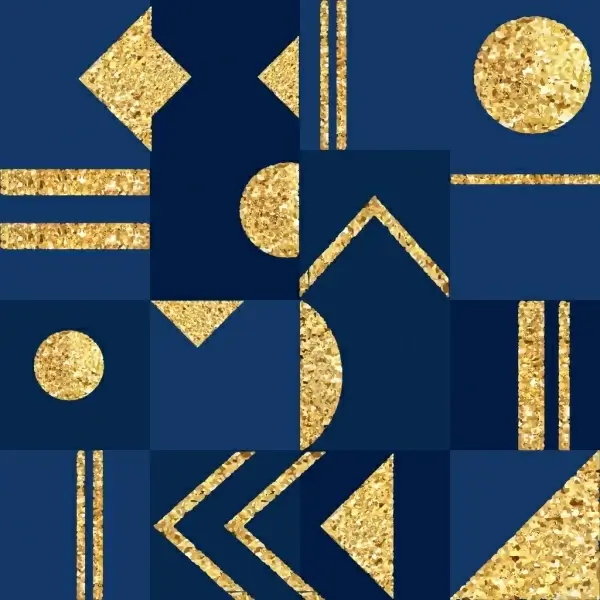 abstract pattern flat shiny golden geometric design