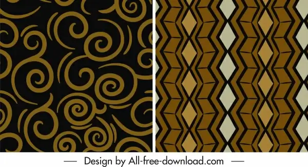 abstract pattern templates retro flat shapes decor