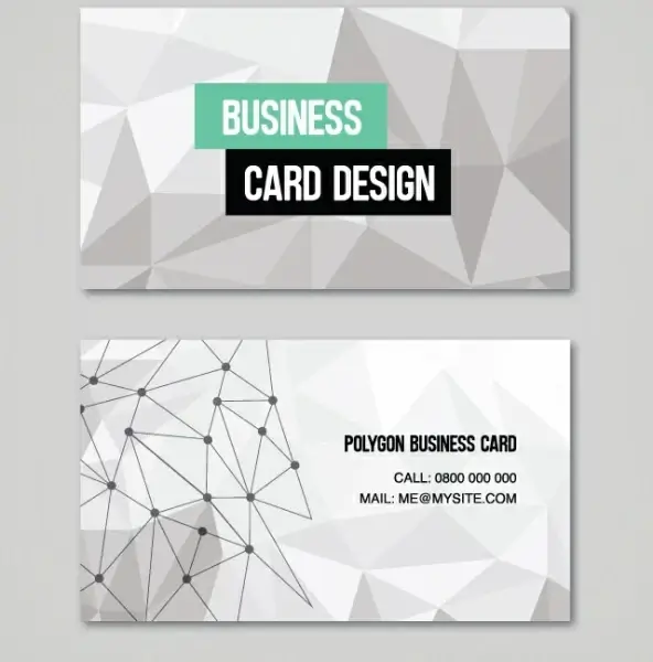 abstract polygon business cards