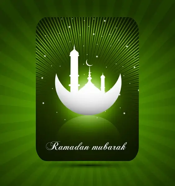 abstract ramadan kareem green bright colorful card vector illustration