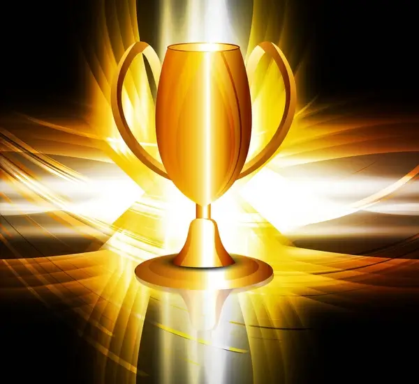 abstract shiny golden trophy colorful vector design