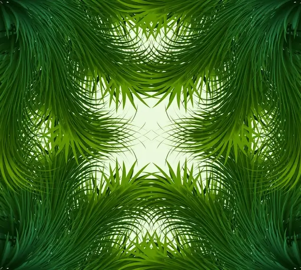 abstract shiny green grass vector frame background