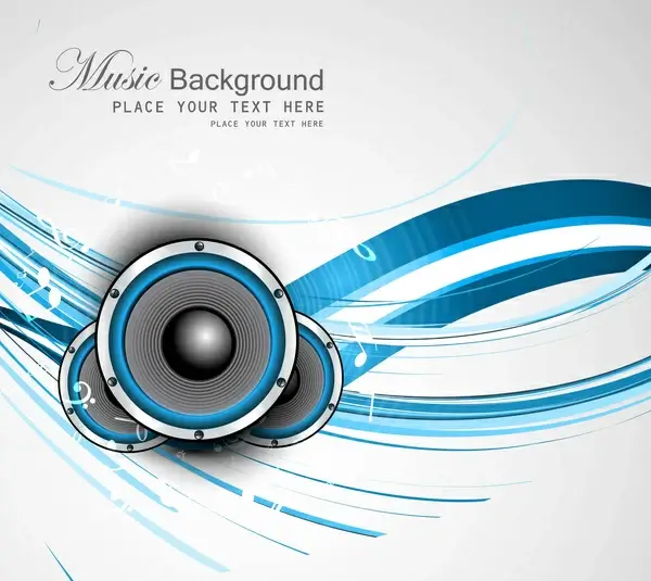 abstract speakers blue bright background wave vector