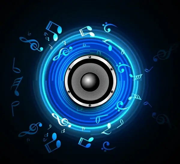 abstract speakers blue colorful background vector illustration