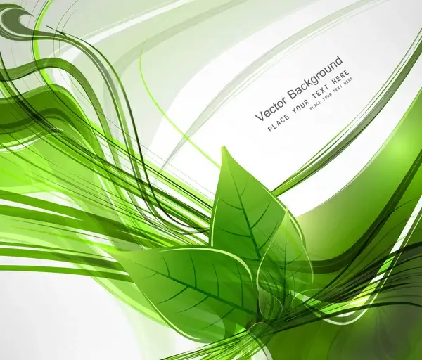 abstract vector natural eco green lives line wave illustration