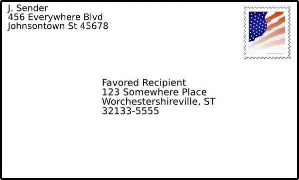 Addressed Envelope With Stamp clip art