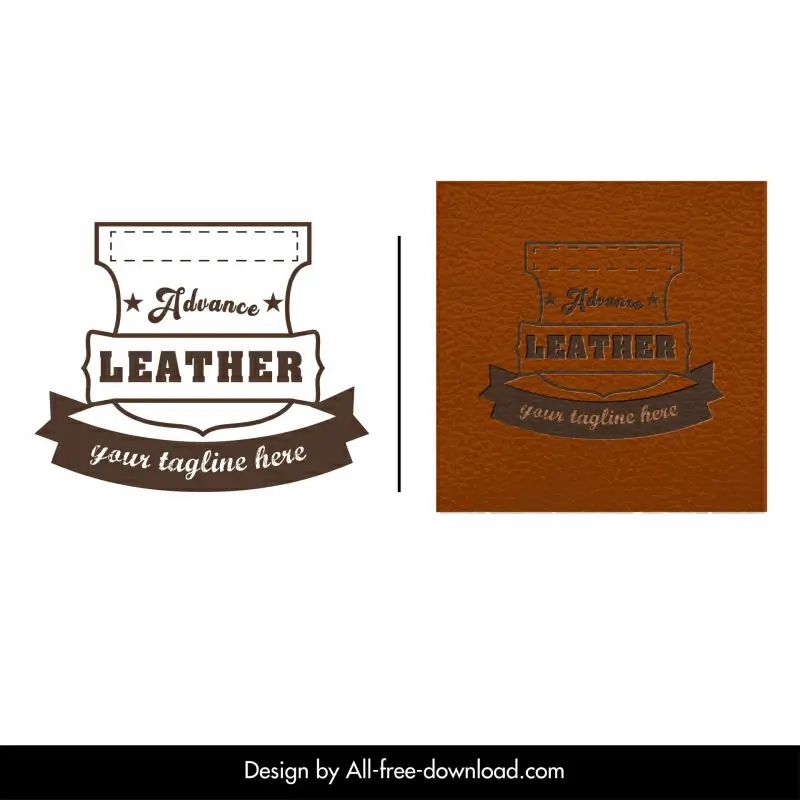 advance leather logotypes flat classical symmetric decor
