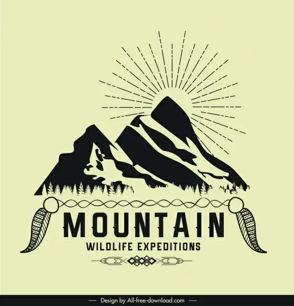 adventure logotype mountain sketch retro design