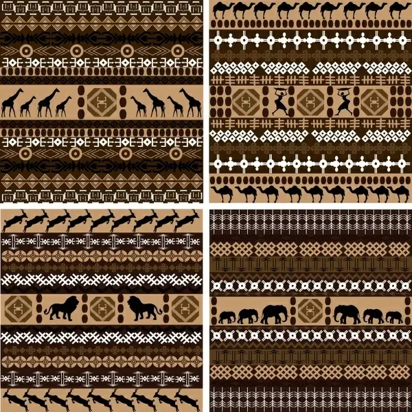 african tribal patterns repeating symmetric classical flat symbols