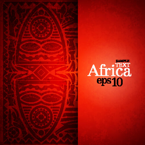 african style elements background vector set