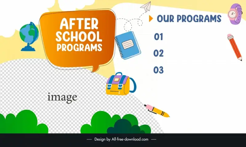 after school program banner template study elements decor