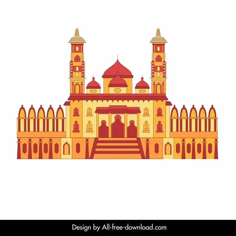 ahmedabad building icon elegant classical symmetric design