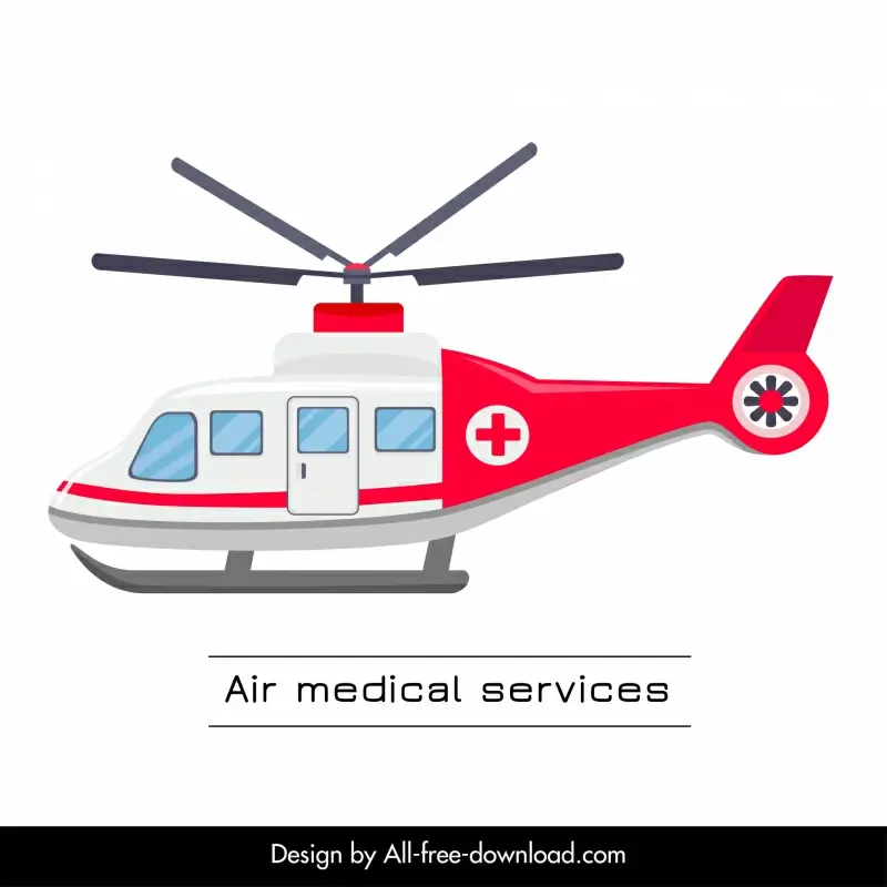 air medical service  emergency helicopter icon modern flat sketch