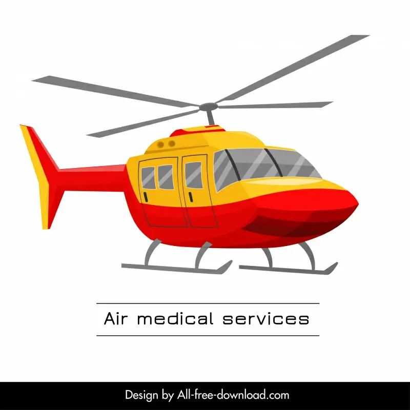 air medical services helicopter icon modern 3d sketch