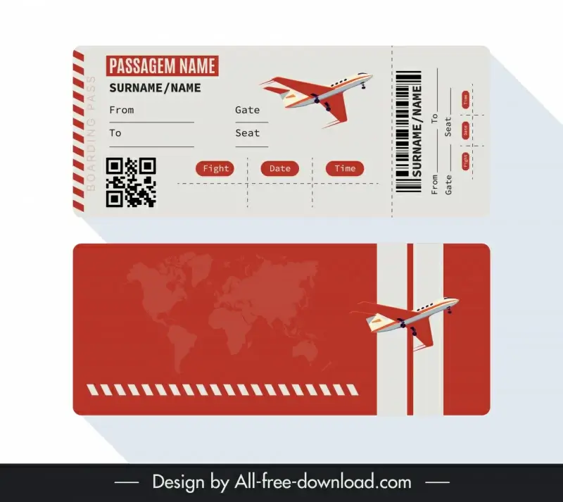 airline ticket template flying airplane global map decor