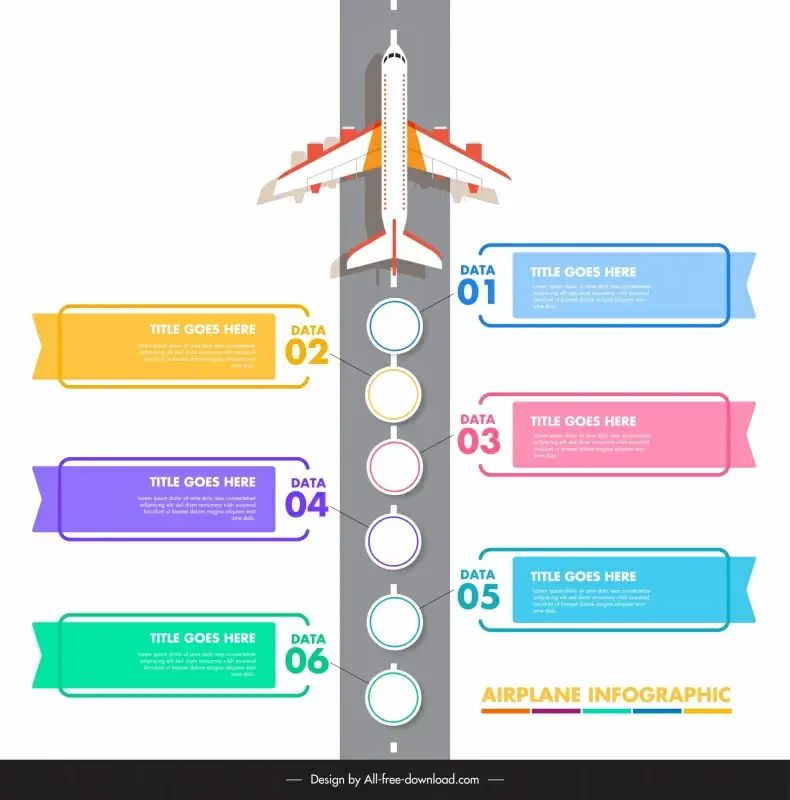 airplane infographic template flat modern design 