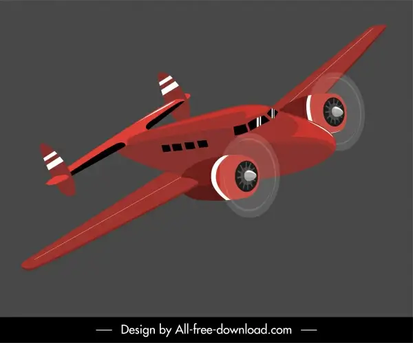 airplane model icon dynamic flying design 3d sketch