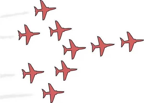 Airplanes Flight Formation clip art