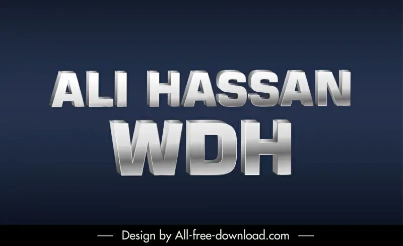 ali hassan wdh text effect backdrop modern 3d shadow design 