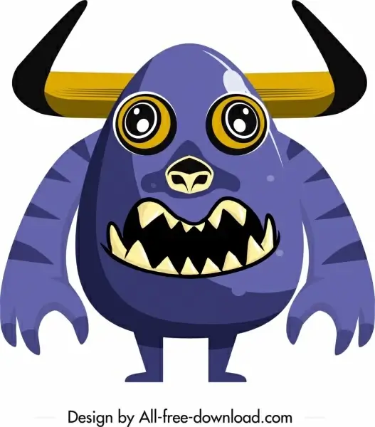 alien monster icon horny animal sketch cartoon character