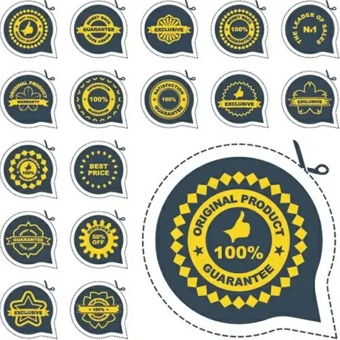 all kinds of badge labels 04 vector