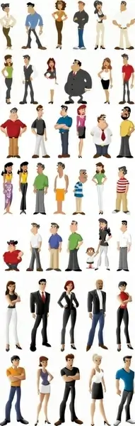all kinds of cartoon characters vector