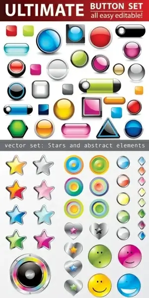all kinds of crystal texture of threedimensional icons vector