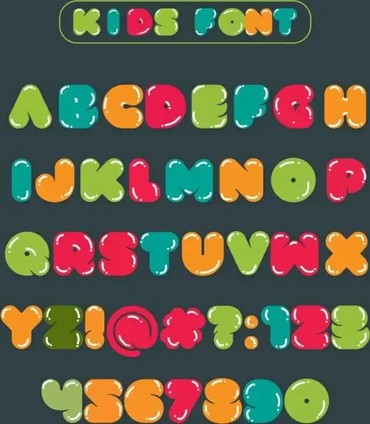 alphabet background colorful funny texts decoration