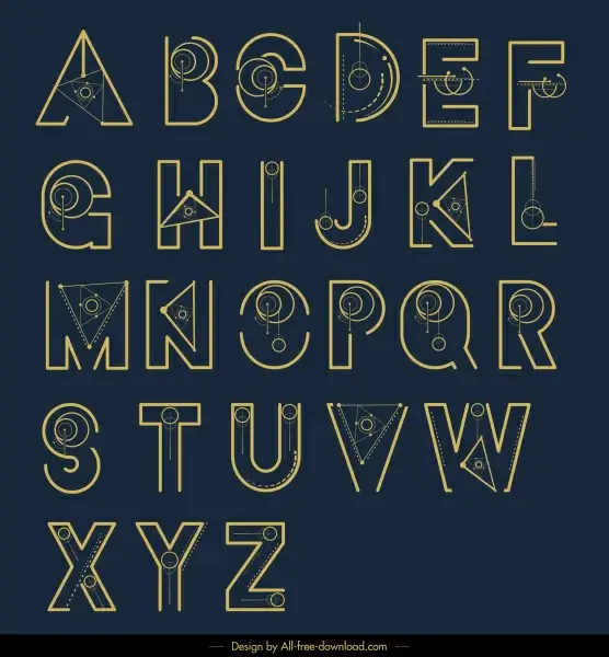 alphabet background flat geometric decor