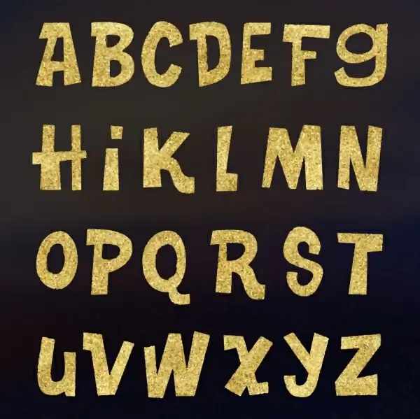 alphabet background flat golden decoration
