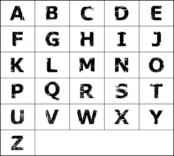 alphabet letters brush 