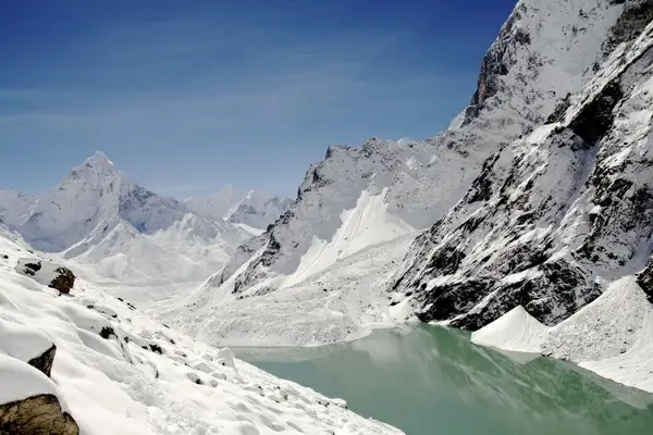 alps climbing cold frozen glacier high hiking