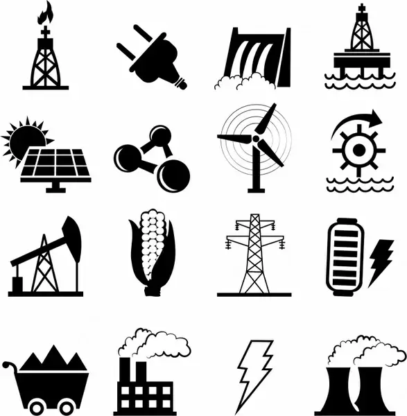 Alternative Energy options icons