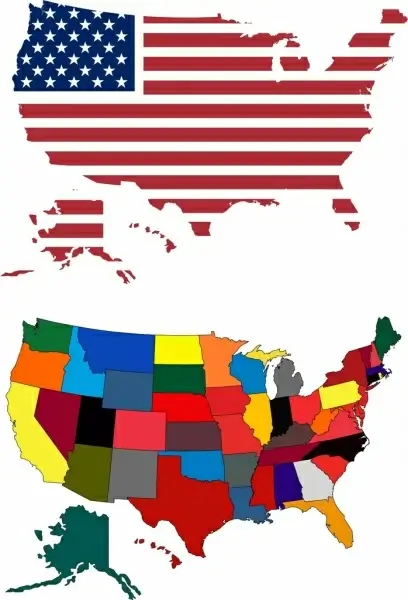 america map background flag color decoration