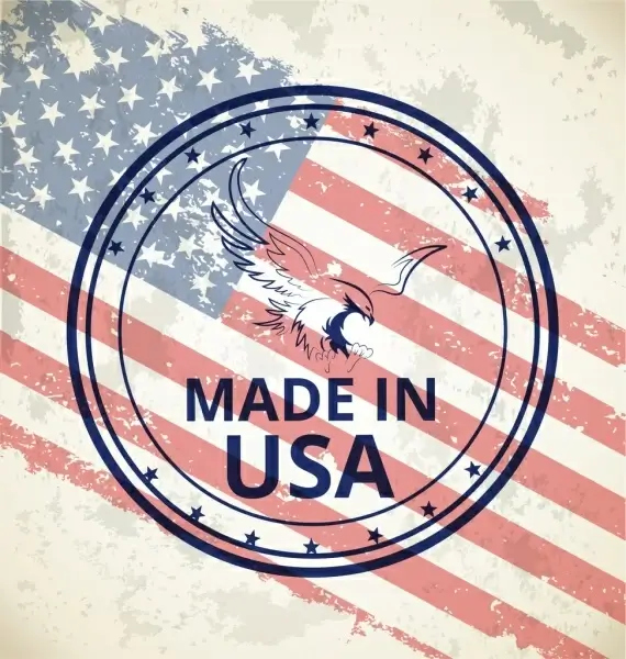america stamp template flag eagle decor retro design