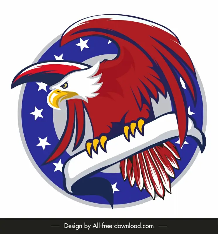 american  eagle logootype elegant flat handdrawn design
