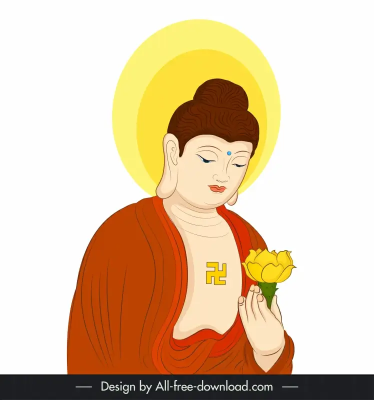 amitabha buddha illustration icon cartoon character sketch
