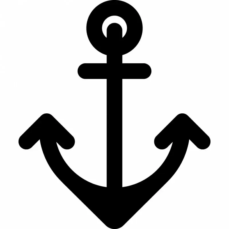 anchor sign icon flat symmetric silhouette sketch