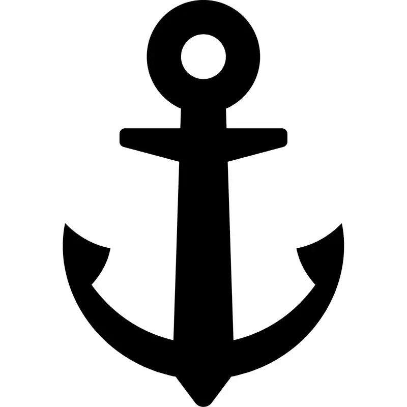 anchor sign icon flat symmetric silhouette symmetry outline 