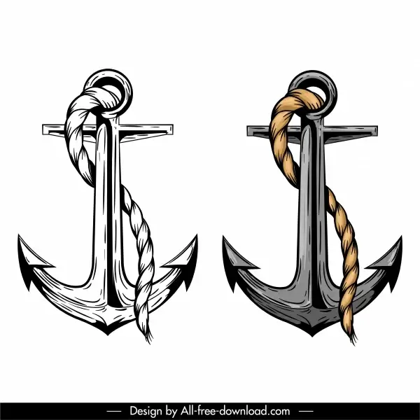 anchors icons classical mockup sketch